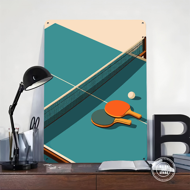 لوحة معدنية بتصميم توضيحي لتنس - مراجعة Table Tennis Illustration وسعره