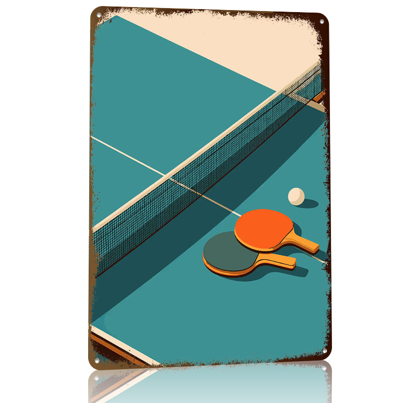 لوحة معدنية بتصميم توضيحي لتنس - مراجعة Table Tennis Illustration وسعره
