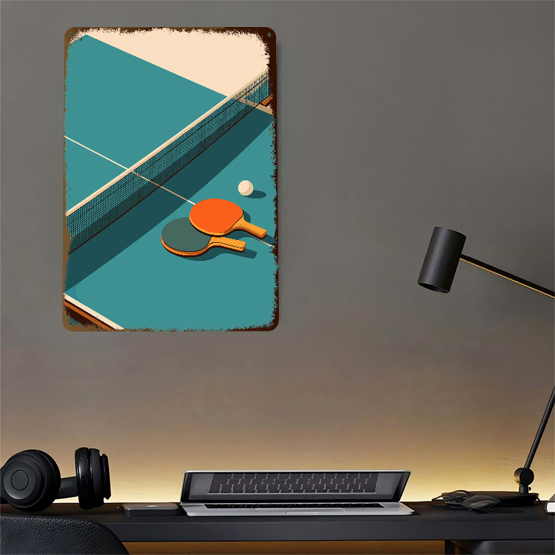 لوحة معدنية بتصميم توضيحي لتنس - مراجعة Table Tennis Illustration وسعره