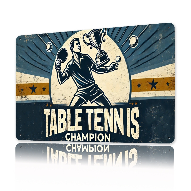لوحة جدارية معدنية بتصميم بطول - مراجعة Table Tennis Championships وسعره